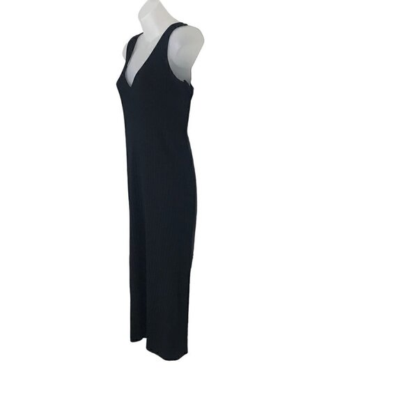 ARITZIA Babaton Black Ribbed Midi Summer Tank Dress Size M - Picture 4 of 7